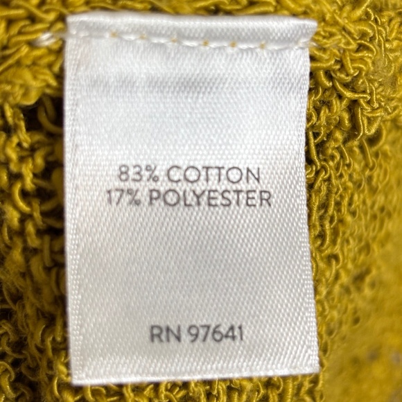 J. Jill Mustard Open Stitch Knit V-Neck Cotton Pull Over Sweater Women's Size M - Picture 10 of 11